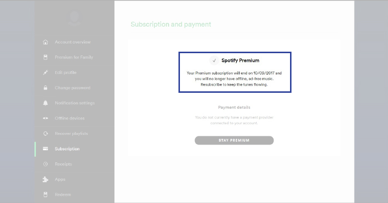 Cancel Spotify Premium Step 6