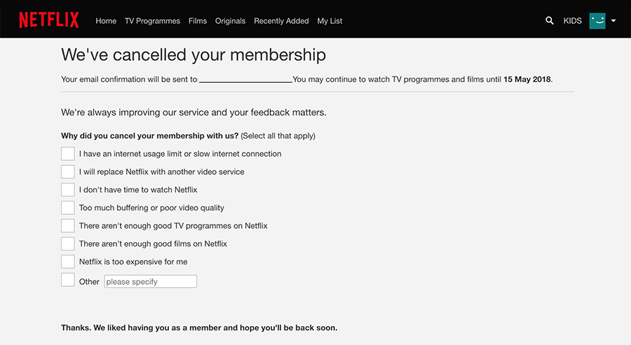 Cancel Netflix