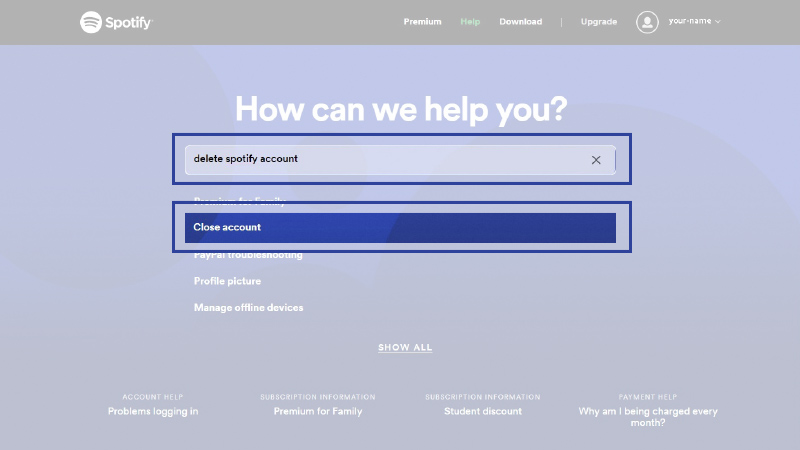How to delete your Spotify account Step 2