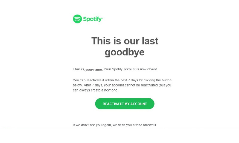 How to delete your Spotify account  - last email